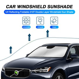 KUST - Parasol de parabrisas de ajuste personalizado para 2018-2023 Volvo XC60 Accesorios Parasol para ventana, protector plegable para parasol de ventana, bloquea los rayos UV para mantener tu coche fresco