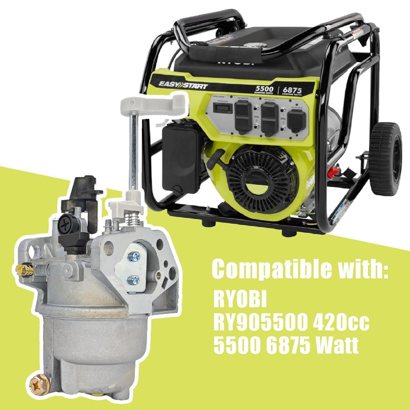 RY905500 Carburetor Compatible with RYOBI 420cc 5500 6875 Generator Carb