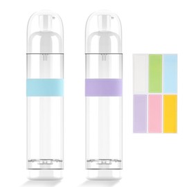 IOOROSE Airless Pump Bottle Refillable Travel Containers 100 ml/3.35 oz (Clear, 2 Pack)