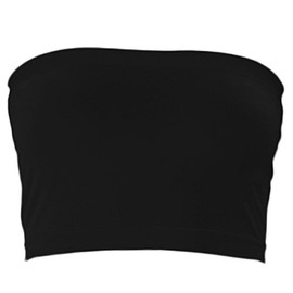 KMystic Stretch Seamless Tube Bra Bandeau Top (One Size, Black)