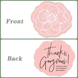 50 Pack Thank You Cards, Flower Type Thank You Cards, Thank You Greeting Cards Wedding Thank You Cards Used for Birthday, Wedding, Business, Mothers, Fathers, Friends Thank You Cards (8 x 9 cm)