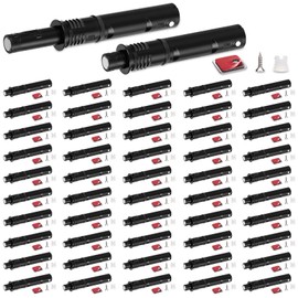 Lounsweer 50 Pack Magnetic Push Latches for Cabinet Door 2.87 Inches Short Push to Open Cabinet Hardware Pop up Lock Magnetic Latch for Closet Cupboard Wine Rack Dresser Drawer Sliding Door (Black)