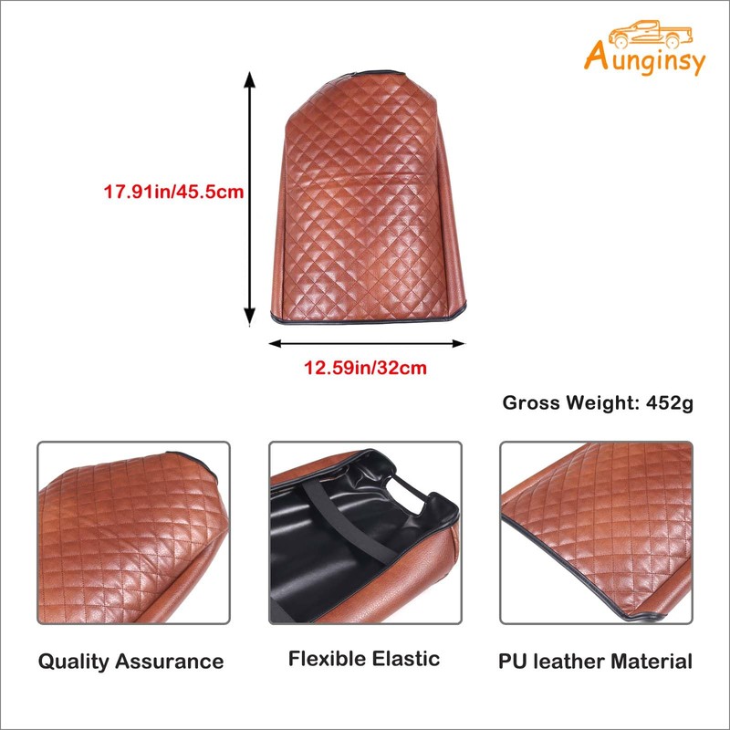 Aunginsy Car Leather Center Console Protector Cover Compatible with Tundra/Sequoia