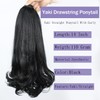 16 Inch Yaki Drawstring Ponytail for Black Women Synthetic Kinky