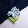 1 Pc Blue Iris Fridge Magnet, Handmade 3D Ceramic Flower