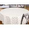 Beautex Taupe, White Dots, Oilcloth, Tablecloth, Wipe-clean Garden Tablecloth, Round,
