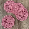 Phantomon Lace Round Crochet Doilies Handmade Coasters, 4-Inch, Pack of