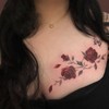 Nirbffo Temporary Tattoo Rose Red Flower for Women Body Arm