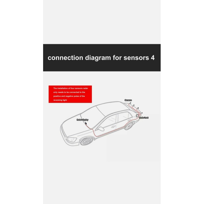 Ekylin 4 Parking Sensors LED Car Auto Backup Reverse Rear