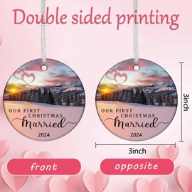 Christmas Ornaments 2024,Our First Christmas Married Ornament Mr and Mrs Newly Wedding Gifts for Couple Unique Anniversary Bridal Shower Gifts Her Women Bride to be Newlyweds Xmas Tree Decorations