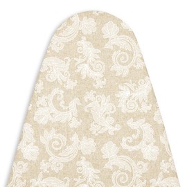 Encasa XO Ironing Board Cover with 4mm Extra Thick Felt Pad for Steam Press – Beige - (Fits Standard Boards of Medium, 42"x14") Elastic Fitting, Heat Reflective, Protective