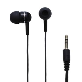Avid Products Bulk Disposable AE-205 Stereo Earbuds with 3.5mm Plug, Eco-Friendly Packaging with Hang Hole (25 Pack)