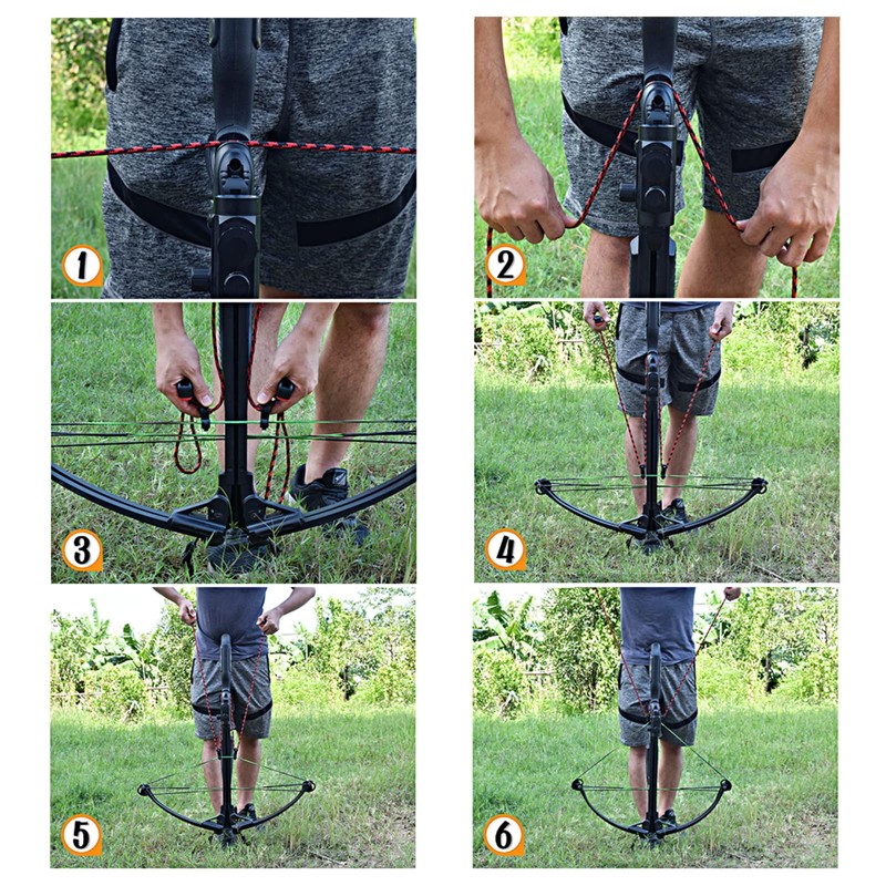 Elong Crossbow Cocking Device Crossbows Cocker Rope Double Handle 3