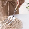 Stainless Steel Digging Fork,Hand Fork with Wood Handle,Cultivator Gardening Tools,Polishing