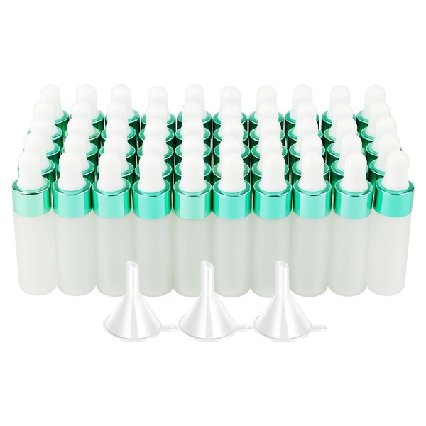 Kesell 50 Pack Dropper Bottles 5ml Frosted Glass Sample Bottles