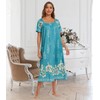 Nightgowns for Women Short Sleeve Floral Print House Dress Square