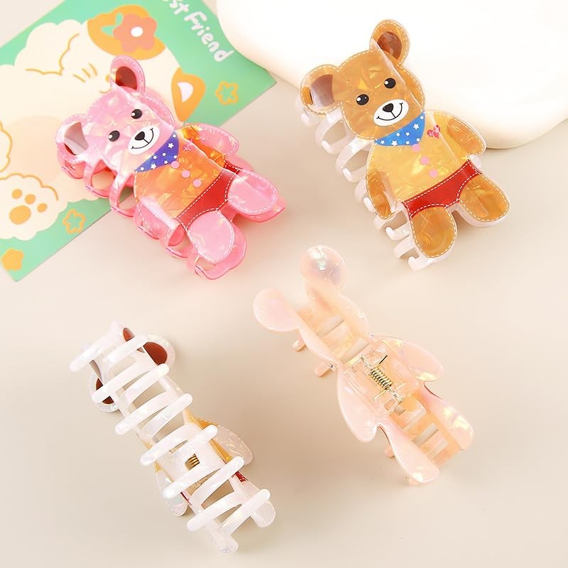 Large Bear Hair Clip, Cute Claw Clip, Valentines Hair Clips