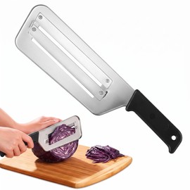 Cuchillo Triturador Repollo Verdura Doble Hoja Acero Inoxidable, 1pz Negro
