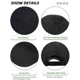 Handepo 24 Pcs Blank Baseball Cap Adjustable Back Strap Plain Blank Camouflage Hat Unisex Baseball Cap for Trucker Men Women(Black, White)