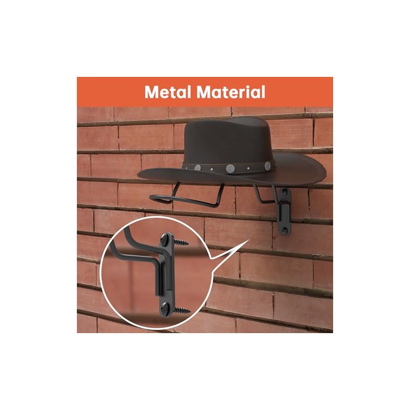 4-Pack Wall-Mounted Multi-Purpose Helmet Storage Display Rack - Durable Metal