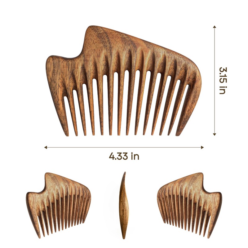 Handmade Wooden Hair Comb - Natural Wood Hair Care, Scalp