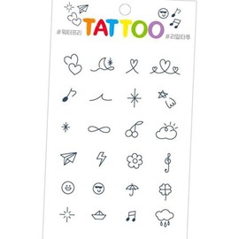 타투스티커 심플타투 미니라인 데일리포인트 감성데코 패션 스티커 장식 Simple Tattoo Mini Line Daily Point Emotion Deco Fashion Sticker Decoration