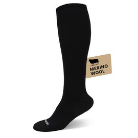 HAPIU Merino Wool Easy On Compression Socks for Women & Men, 15-20 mmHg, Plus Size Knee High Stocking for Nurses, Pregnancy, Travel, Flight, Medias de Compresión Mujer