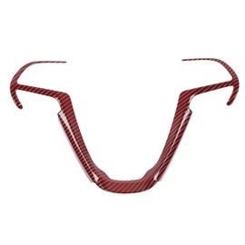 JeCar Steering Wheel Trim Cover Interior Decoration Trim Kit for 2014-2020 Jeep Grand Cherokee & Jeep Cherokee, Red Carbon Fiber