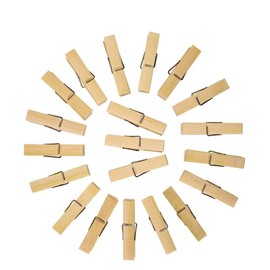 lasenersm 40Pcs Household Bamboo Sock Clothes Pegs Pin Racks Hanging Clips Photo Folder