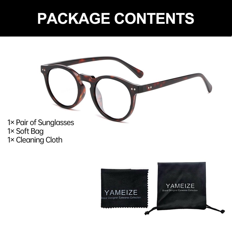 YAMEIZE Blaulicht Blockierende Brille für Damen - Herren Kleine Runde