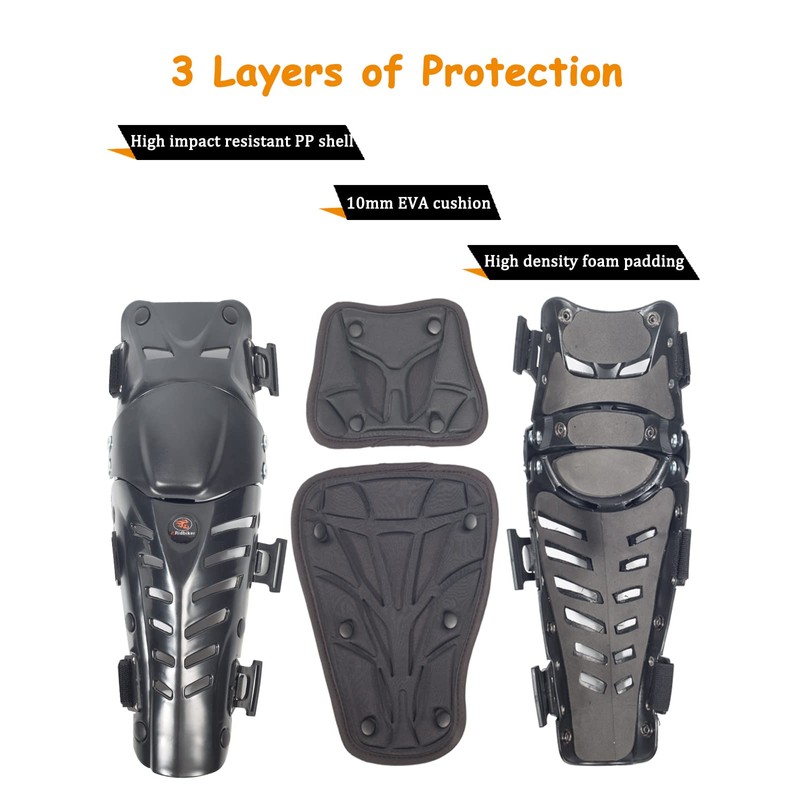 RIDBIKER Motorcycle Knee Shin Guards, Long Leg Protection Crash Proof