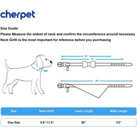 Plaid Dog Collar and Leash Set-Cute Bow Tie&Bandana Necktie Adjustable Leather Small Dog Collars with Bell, Safety Outdoor Walking Soft Cotton Comfortable for Puppy Kittens Cat,3pcs/Set