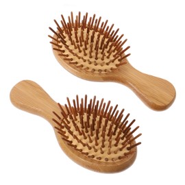 FRCOLOR 2pcs Bamboo Massage Hair Brush Anti-static Scalp Combs for Hair Growth for Mother Day and Birthdays