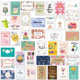 SYTHAK 40PCS All Occasion Cards Assortment with Envelopes - 4x6 Inch Bulk Greeting Cards and Blank Notes,40 Unique Designs-Birthday,Thank You,Congratulations,Wedding,Baby, Friendship,Sympathy.