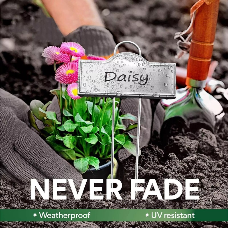 Bravex Metal Plant Labels for Garden Outdoor | Stainless Steel