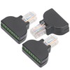 3 Sets RJ45 Male to 8 Pin Screw Terminal Connector