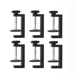 G Clamps for Woodworking Universal C Clamp Small Desk Clamp Cabinet Frame with Sturdy Wide Jaws Black C Clamps for Workpiece Fixing Hand Tool Parts 6 Pack