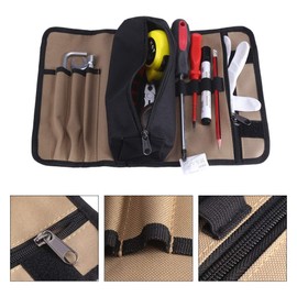 Nikou Tool Roll Bag, Hand Tool Organiser Storage Case Wrench Socket Roll Up Pouch, 36 * 25cm Waterproof Canvas Electrician Roll Up Hardware Tools Storage Bag