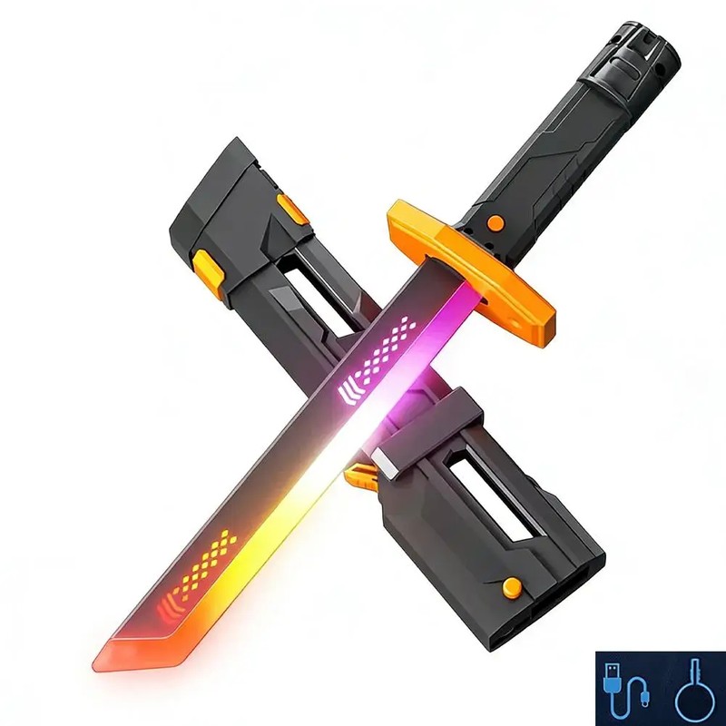 Rainbow Light-Up Space Sword Toy with Sound & Mist Effects