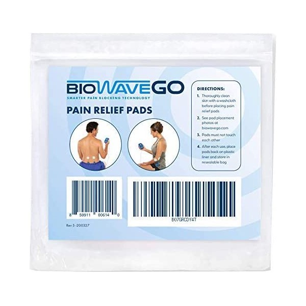 BioWaveGO Replacement Pain Relief Pads | Chronic Pain Relief & Acute Pain Relief | Provides Pain Relief for Numerous Locations on The Body | Replacement Pads