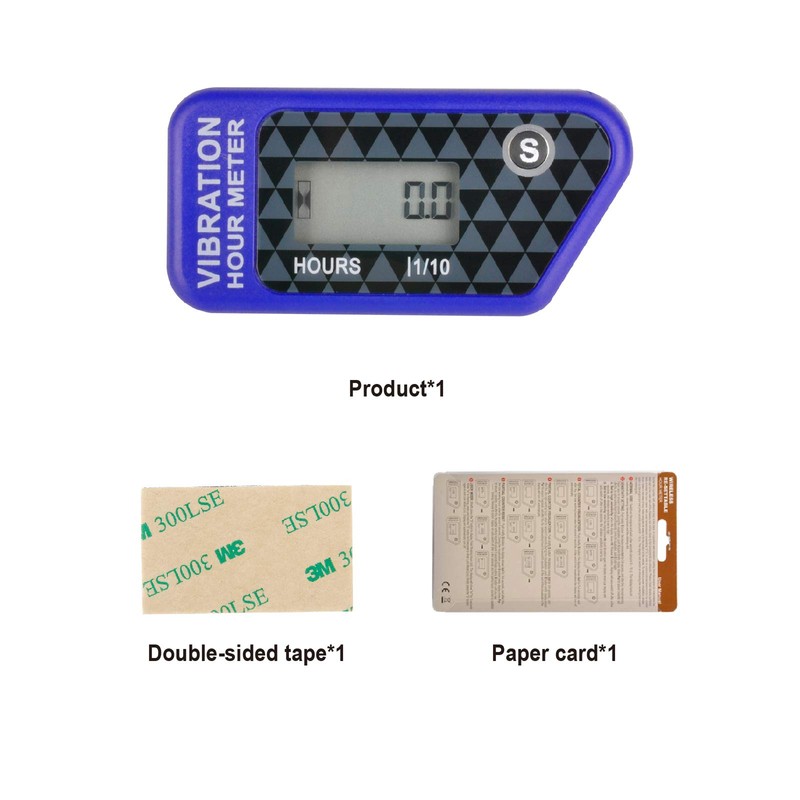Runleader Digital Wireless Hour Meter,Vibration Operation for Golf Cart Tractor