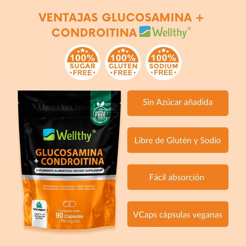 Wellthy Glucosamine 1500mg, Chondroitin 1200mg & MSM 300mg – Joint