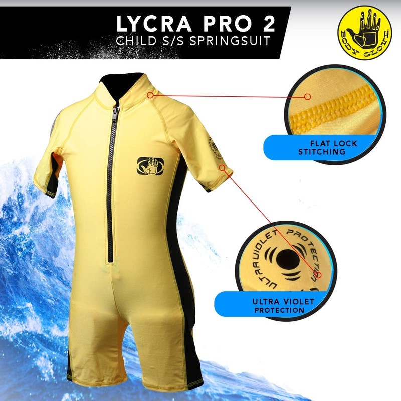 Body Glove Kids Wetsuit 8oz Unisex Kids 1168C-IA S Black/Yellow
