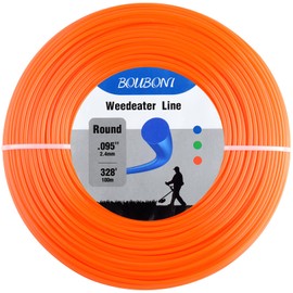 BOUBONI .095-Inch x 328-Foot String Trimmer Line Round Strimmer Line for Medium & Heavy Garden Grass(Orange)