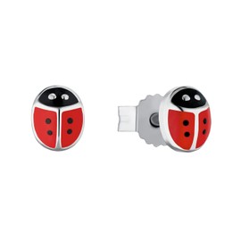 Amor Stud Earrings 925 Sterling Silver / Gold Girls Children's Earrings Comes in Jewellery Gift Box, Silver, None