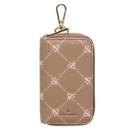 Onlyou & Chouette samantha thavasa Samantha Thavasa Monogram Logo Key Case Zipper Key Wallet Key Ring Carabiner for Women Adults Girls Samantha and Suet, Braun