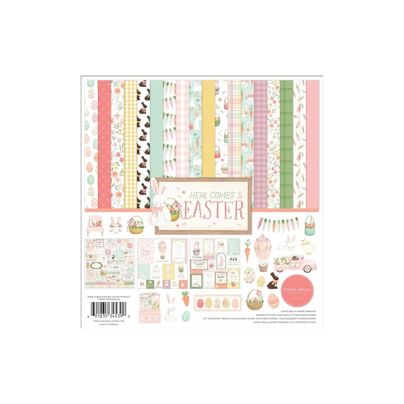 Carta Bella Collection Kit 12"X12"-Here Comes Easter