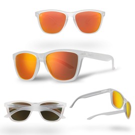 Woosh Polarized Sunglasses for Men and Women - Lightweight Unisex Sun Glasses with UV Protection for Driving Fishing, Running, Sports, Beach and Outdoors (Bocas Fire)