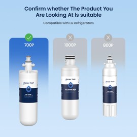 GLACIER FRESH for LG LT700P Refrigerator Water Filter, Replacement for LT700PC, ADQ36006101, ADQ36006102, RWF1200A, Kenmore 9690, AGF80300801, LFXC24726S, LMXS27626S and LT120F Air Filters, 3 Packs