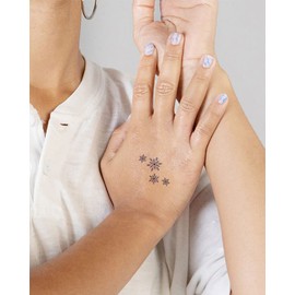 Inkbox Temporary Tattoos, Semi-Permanent Tattoo, One Premium Easy Long Lasting, Water-Resistant Temp Tattoo with For Now Ink - Lasts 1-2 Weeks, Let It Snow, 2 x 2 in